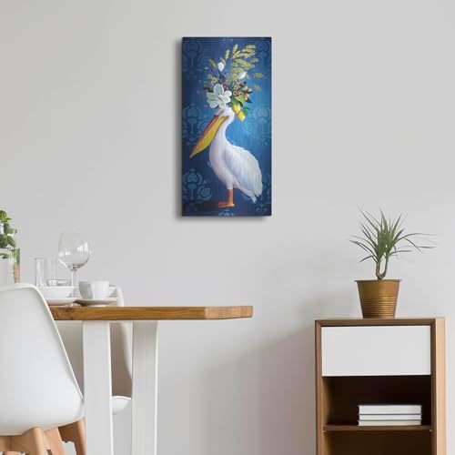 Pelican On Blue Metal Wall Art by Heather Gauthier