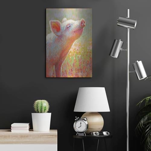 Little Pink Piglet Metal Wall Art 16x24
