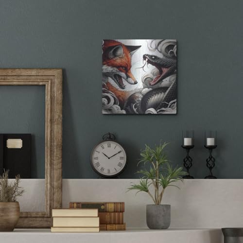Fox And Snake Metal Wall Art 12x12