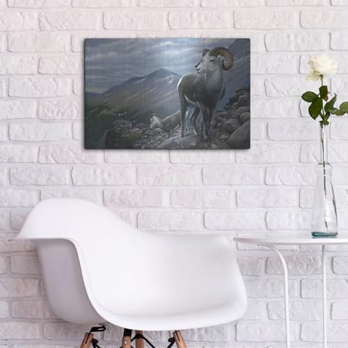 Generations Stone Sheep Metal Wall Art by Mark Mueller 24x16