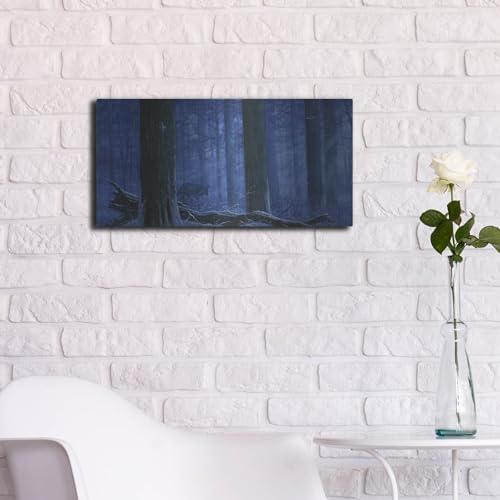 Blue Wolf Metal Wall Art 24x12