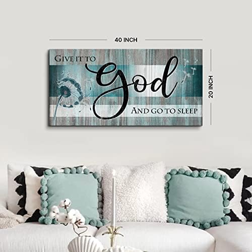Give It To God And Go To Sleep Bible Verse Wall Art Canvas 20x40