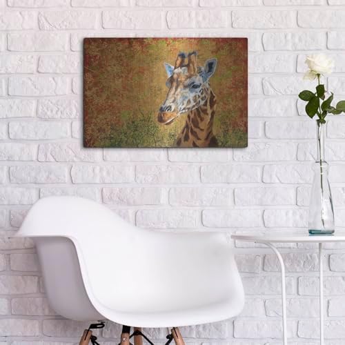 Giraffe In Gold2 Metal Wall Art 24x16
