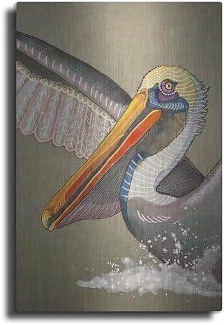 Pelican Bath Metal Wall Art by Bebe Keith 16x24