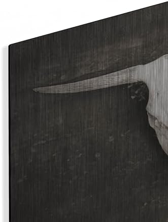 Sepia Cattle Skull Metal Wall Art 24x16