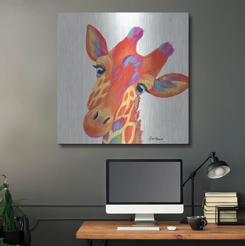 Cheery Giraffe Metal Wall Art 36x36