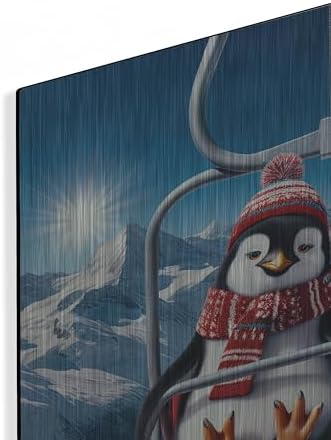 Penguin Ski Friends Metal Wall Art 24x24