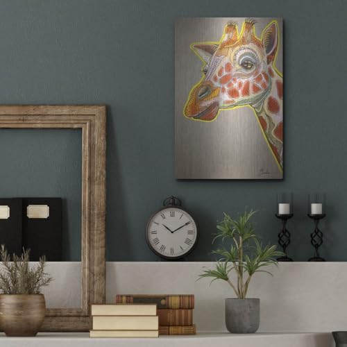 Chill Giraffe Metal Wall Art by Bebe Keith 12x16