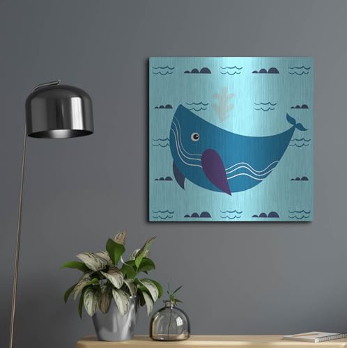 Cute Whale 2 Metal Wall Art 24x24