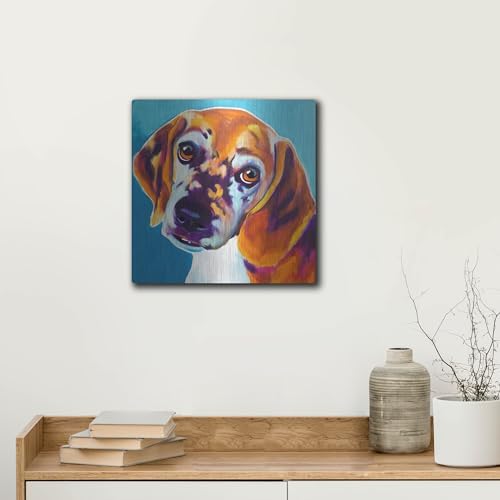 Beagle - Bj by Dawg Painter Metal Wall Art 12x12
