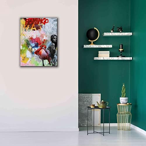 Epic Graffiti Flamingo Giclee Canvas Wall Art 26x34