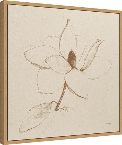 Amanti Art Modern Vintage Floral II Framed Canvas