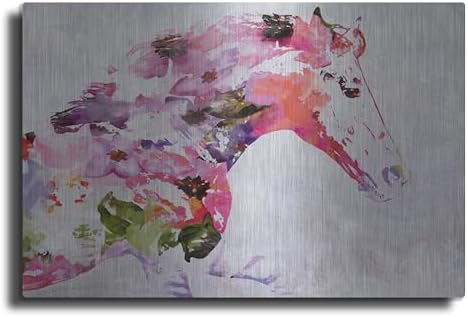 Abstract Pink Horse Metal Wall Art 16x12