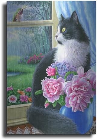 Rainy Day Visitor Metal Wall Art 12x16