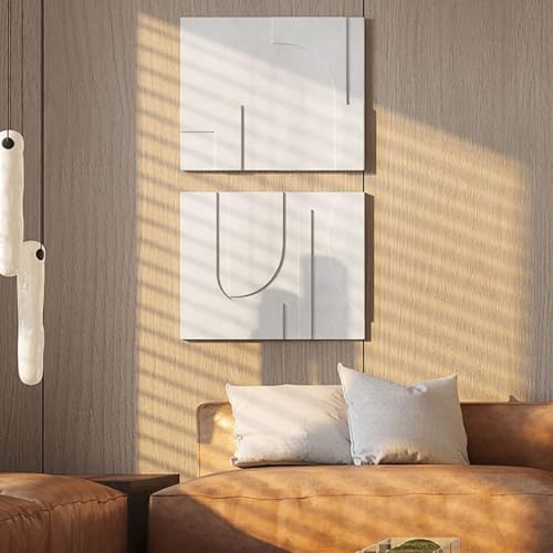 Homary 2-Piece White Japandi Wall Art Set