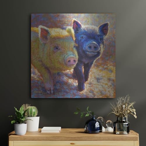 Piggy Pals Metal Wall Art 24x24 Inches