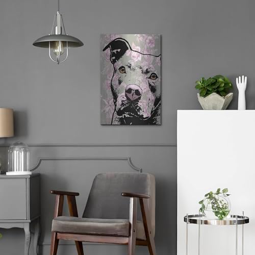 Thoughtful Pit Bull Metal Wall Art 16x24