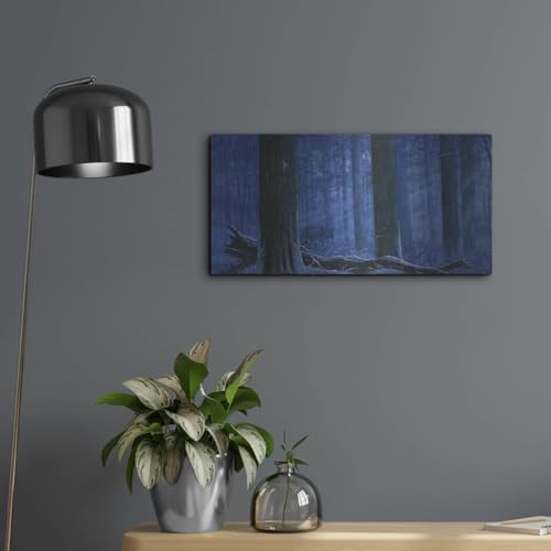 Blue Wolf Metal Wall Art 24x12