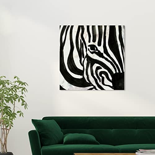 Wynwood Studio Animals Modern Canvas Art Black and White Zebra 30x30