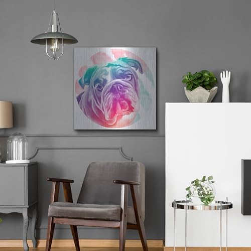 Faded Bulldog Metal Wall Art 24x24