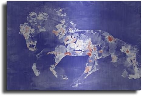 Beautiful Floral Horse 2-4 Metal Wall Art 16x12