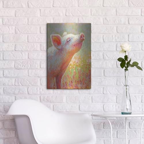Little Pink Piglet Metal Wall Art 16x24