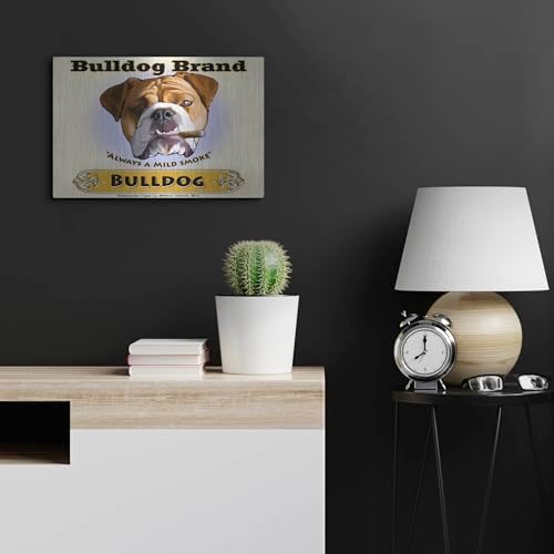 Bulldog Cigar Metal Wall Art 24x16