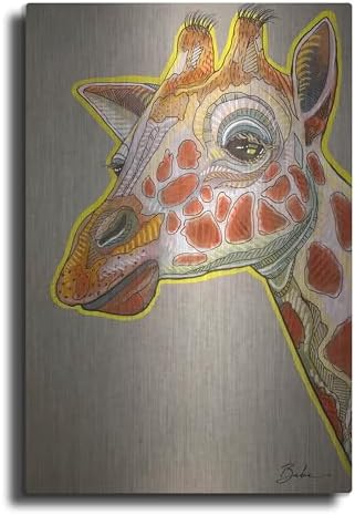 Chill Giraffe Metal Wall Art by Bebe Keith 12x16