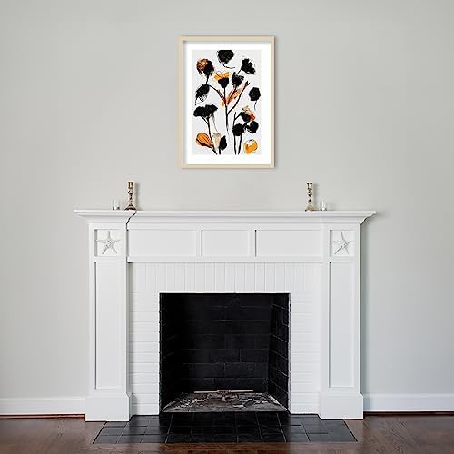 Amanti Art Framed Wall Art 33x24 Black Dry Flowers