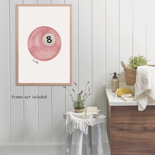 SFAOHPR Vintage Pool Ball Wall Art Retro 12x16inch Poster