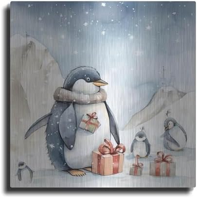 Penguin Presents Metal Wall Art 24x24 Inches