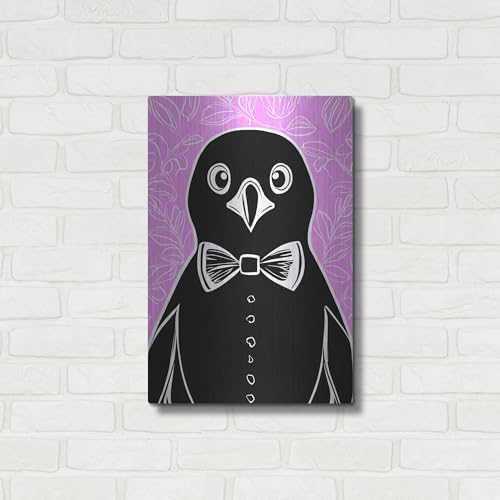 Penguin With A Bow Tie Metal Wall Art 16x24