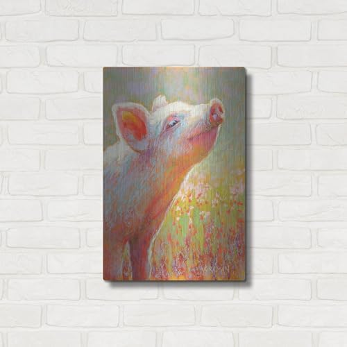 Little Pink Piglet Metal Wall Art 16x24