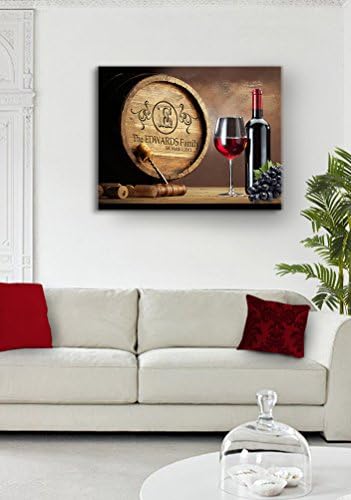 Personalized Napa Valley Wine Barrel Canvas Wall Art - 24x20