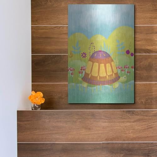 Happy Turtle 1 Metal Wall Art 12x16 Inches