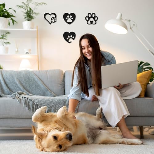 Dog Room Decor Paw Prints Wooden Wall Art
