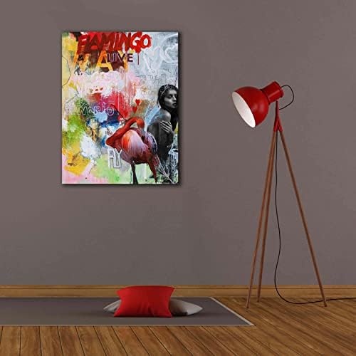 Epic Graffiti Flamingo Giclee Canvas Wall Art 26x34