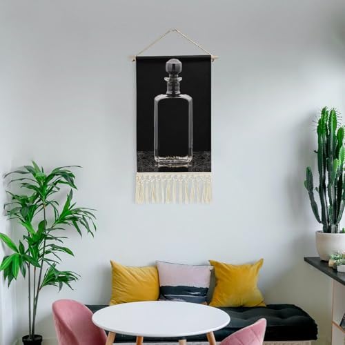 Black Perfume Bottle Wall Hanging Decor with Tassel