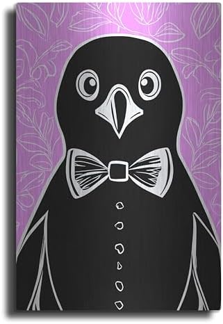 Penguin With A Bow Tie Metal Wall Art 16x24