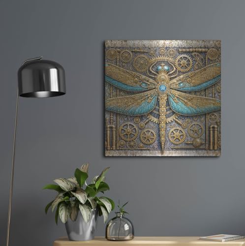 Steampunk Dragonfly Wall Art 24x24