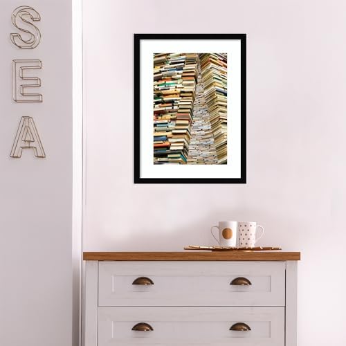 Amanti Art Framed Wall Print 21x16 Book Sculpture Prague