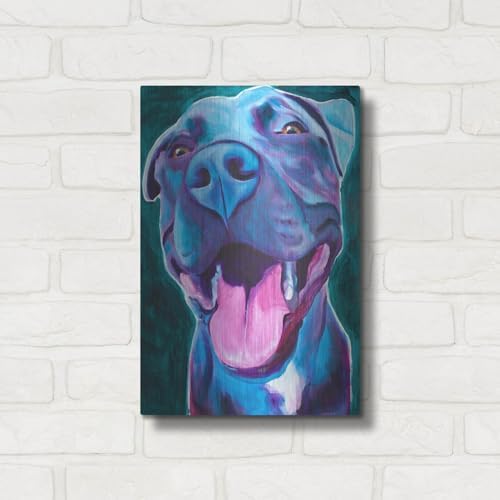 Pit Bull - Sky Blue Metal Wall Art 12x16