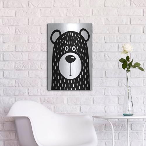 Vanilla Bear Metal Wall Art by Lucia Stewart 16x24