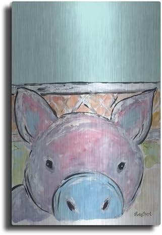 Oink Oink Metal Wall Art 16x24 Inches