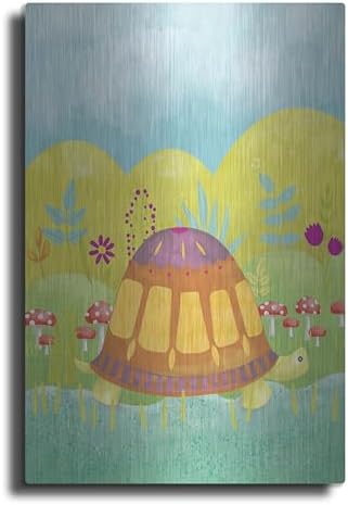 Happy Turtle 1 Metal Wall Art 12x16 Inches