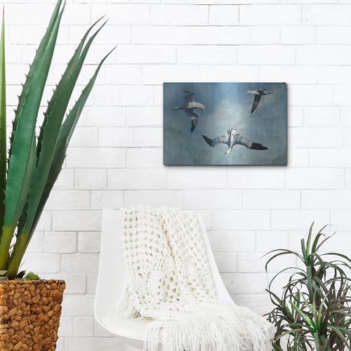Gannets Trio Metal Wall Art by Carlos Casamayor