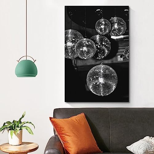 70s Disco Ball Poster Wall Decor Canvas Print 12x18inch