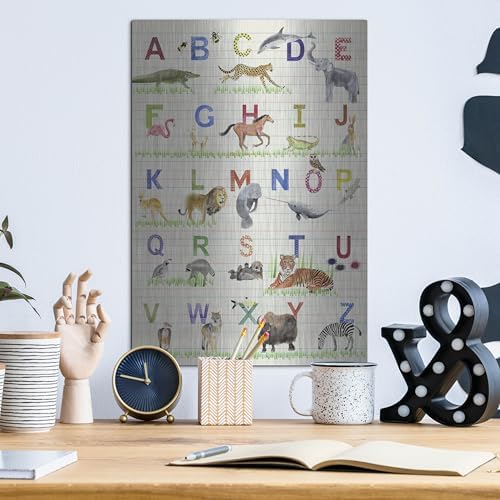 Alphabet Animals Metal Wall Art by Alicia Ludwig 12x16