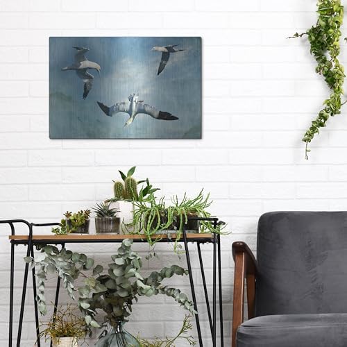 Gannets Trio Metal Wall Art by Carlos Casamayor