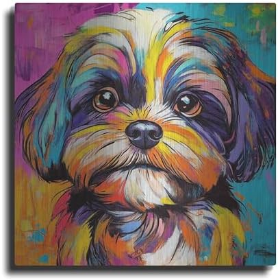 Woof Shih Tzu Metal Wall Art 24x24